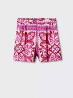 Mango Printed Satin Shorts | Size Medim